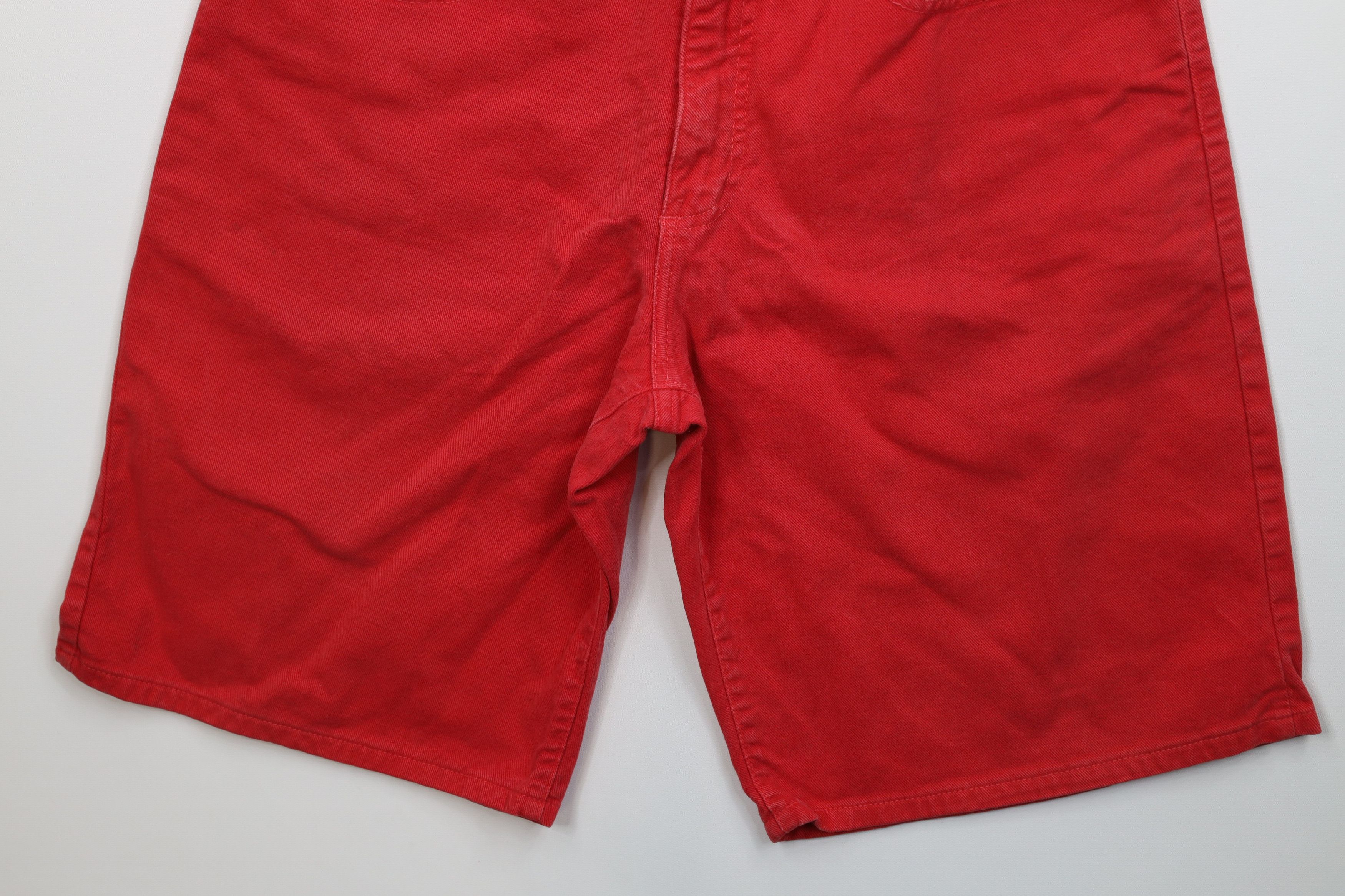 Guess Vintage 90s Guess Spell Out Denim Jean Shorts Red Cotton USA Size US 31 - 4 Thumbnail