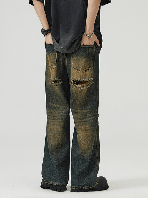 Japanese Brand American high street cleanfit distressed washed ripped jeans Size US 32 / EU 48 - 4 Thumbnail