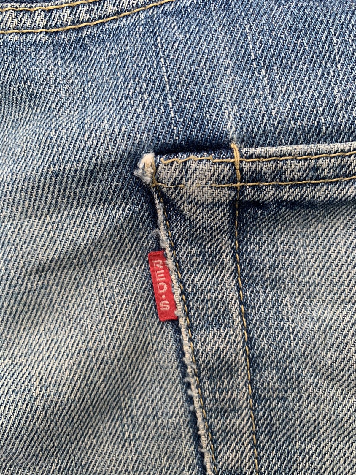 Jean × Kamakura Kamakura Red Button Fly Japanese Selvedge Distressed Denim🎌 Size US 33 - 16 Thumbnail