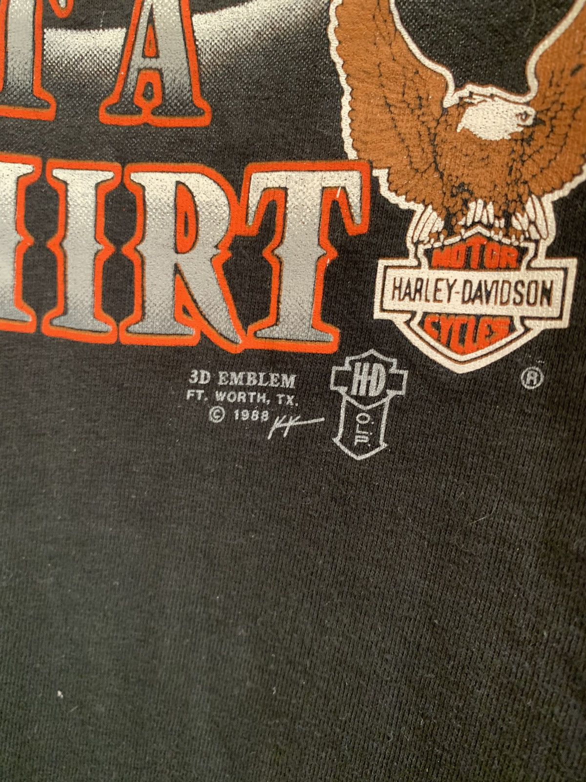 Harley Davidson Vintage HarleyDavidson T-Shirt – 3D Emblem –1980sMade in USA Size US M / EU 48-50 / 2 - 3 Thumbnail
