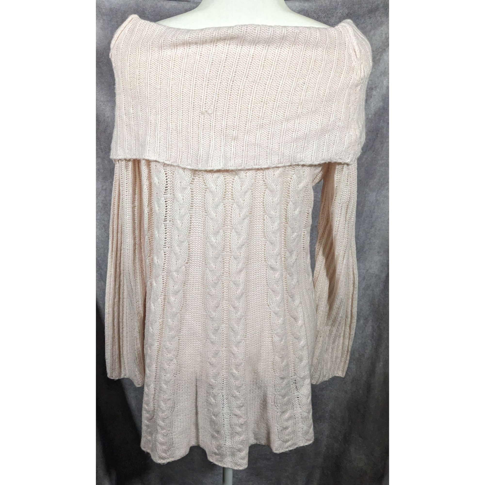 Other NorthStyle Pastel Pink Cable Knit Off Shoulder Mini Dress Si Size S / US 4 / IT 40 - 7 Thumbnail