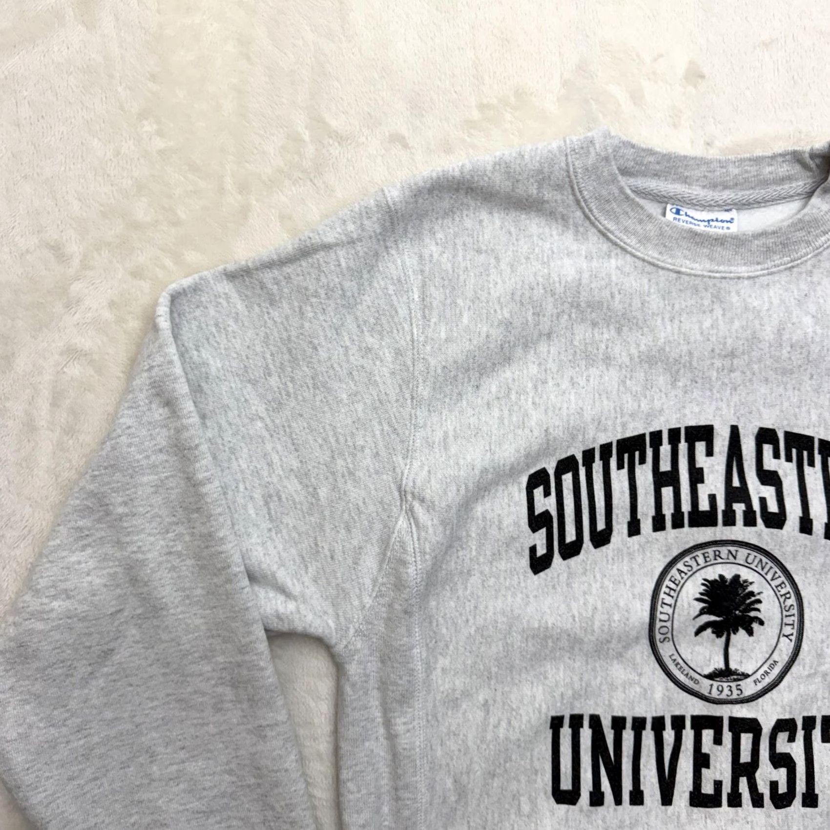 Champion Champion Sweatshirt Reverse Weave Southeastern University Mens XS Gray Graphic Print Pullover Crewneck Vintage No Size US XS / EU 42 / 0 - 6 Thumbnail