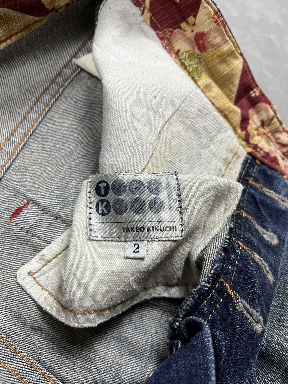 Takeo Kikuchi 90s Takeo Kikuchi floral denim pants Size US 31 - 11 Thumbnail