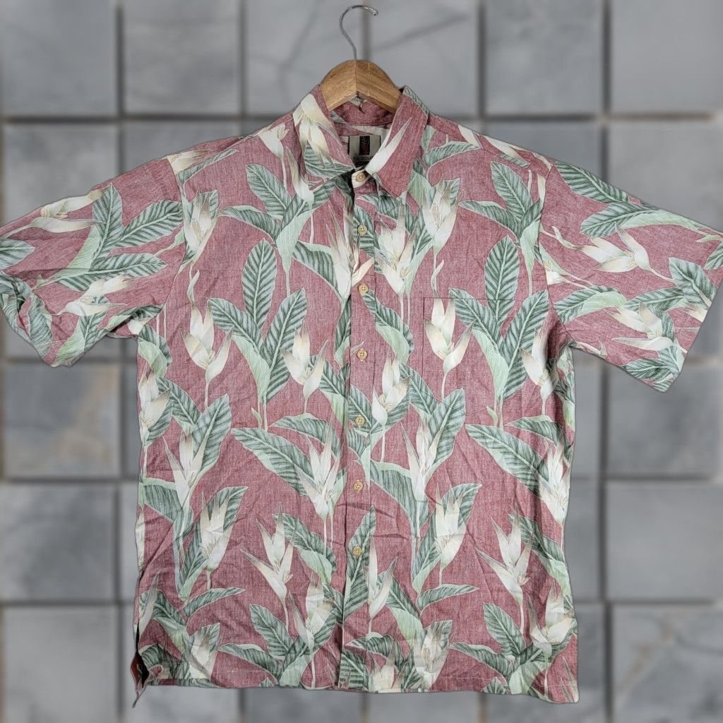 Tori Richard VINTAGE Tori Richard Hawaiian Shirt Mens L Red Short Sleeve 100% Cotton 1980s Summer Beach Size US L / EU 52-54 / 3 - 1 Thumbnail