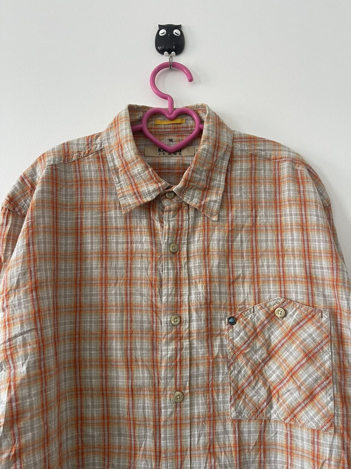 Kansai Yamamoto Rare Vintage KANSAI JEANS Single Pocket Plaid Tartan Orange Size US L / EU 52-54 / 3 - 2 Thumbnail