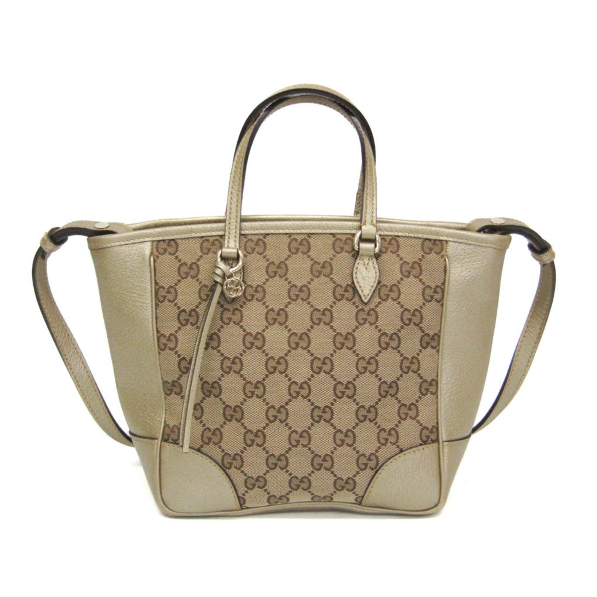 Gucci Gucci GG Canvas Bree Small 353121 Women's GG Canvas,Leather Handbag,Shoulder Bag Gold,Beige Size ONE SIZE - 1 Thumbnail
