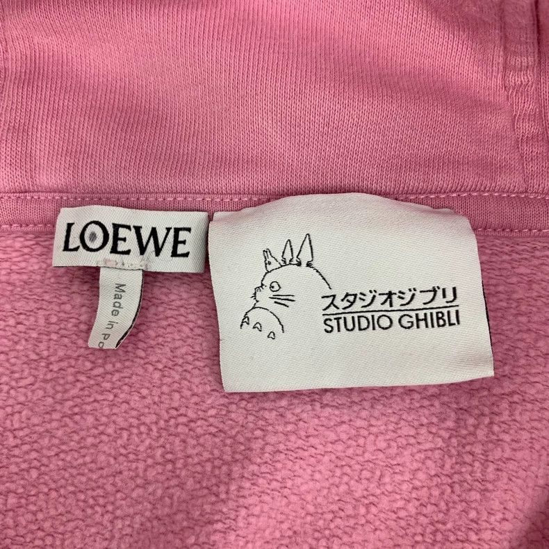 Loewe Loewe Pink logo printed cotton hooded terry sleeve hoodie Size M / US 6-8 / IT 42-44 - 5 Thumbnail