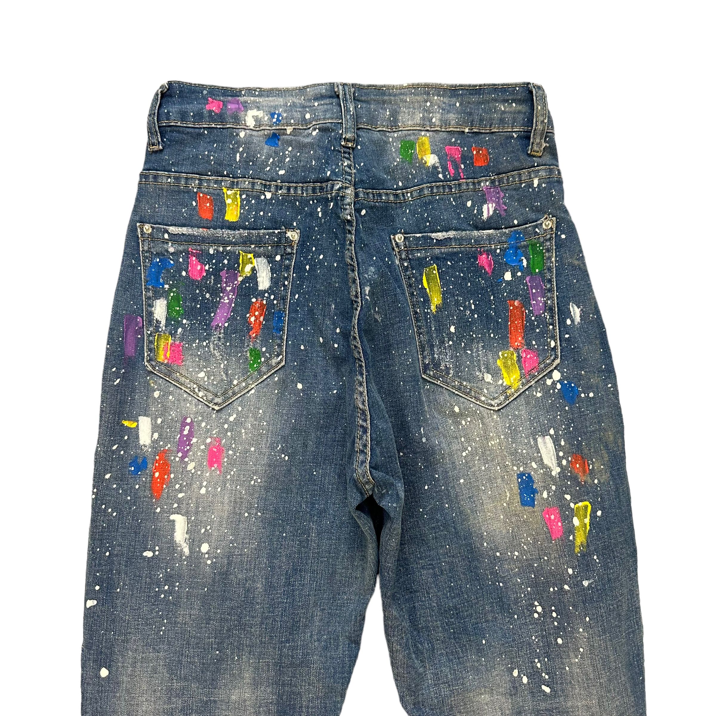 Japanese Brand LIANG DIAN PAINT SPLATTER BALLOON JEANS #8638-018 Size 28" / US 6 / IT 42 - 9 Thumbnail