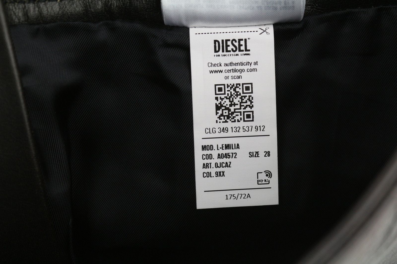 Diesel L-EMILIA W28 Black Cowhide Leather Zip Fly Mini Skirt 41312 Size 28" / US 6 / IT 42 - 11 Thumbnail