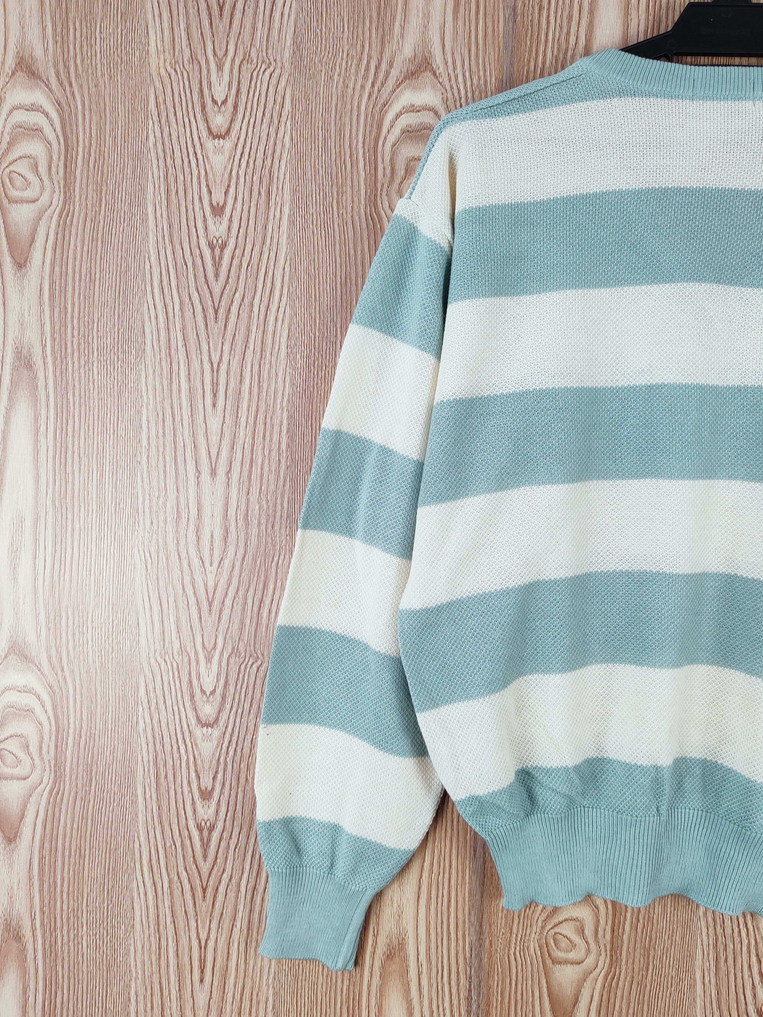 Japanese Brand Arnold Palmer Green Cream Stripe Knitwear Sweatshirts #W127 Size US M / EU 48-50 / 2 - 9 Thumbnail