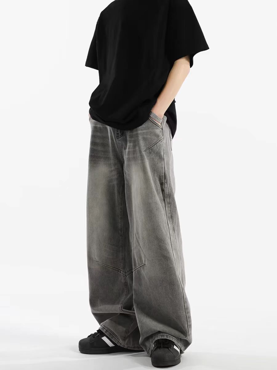 Japanese Brand × Jean Washed and Aged Gray High Street Loose Jeans Size US 34 / EU 50 - 2 Thumbnail