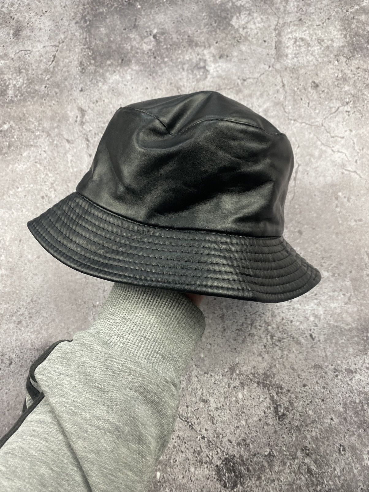 Japanese Brand Y2K Leather Syle Opium Bucket hat Avantgarde Cowboy Style Size ONE SIZE - 1 Thumbnail