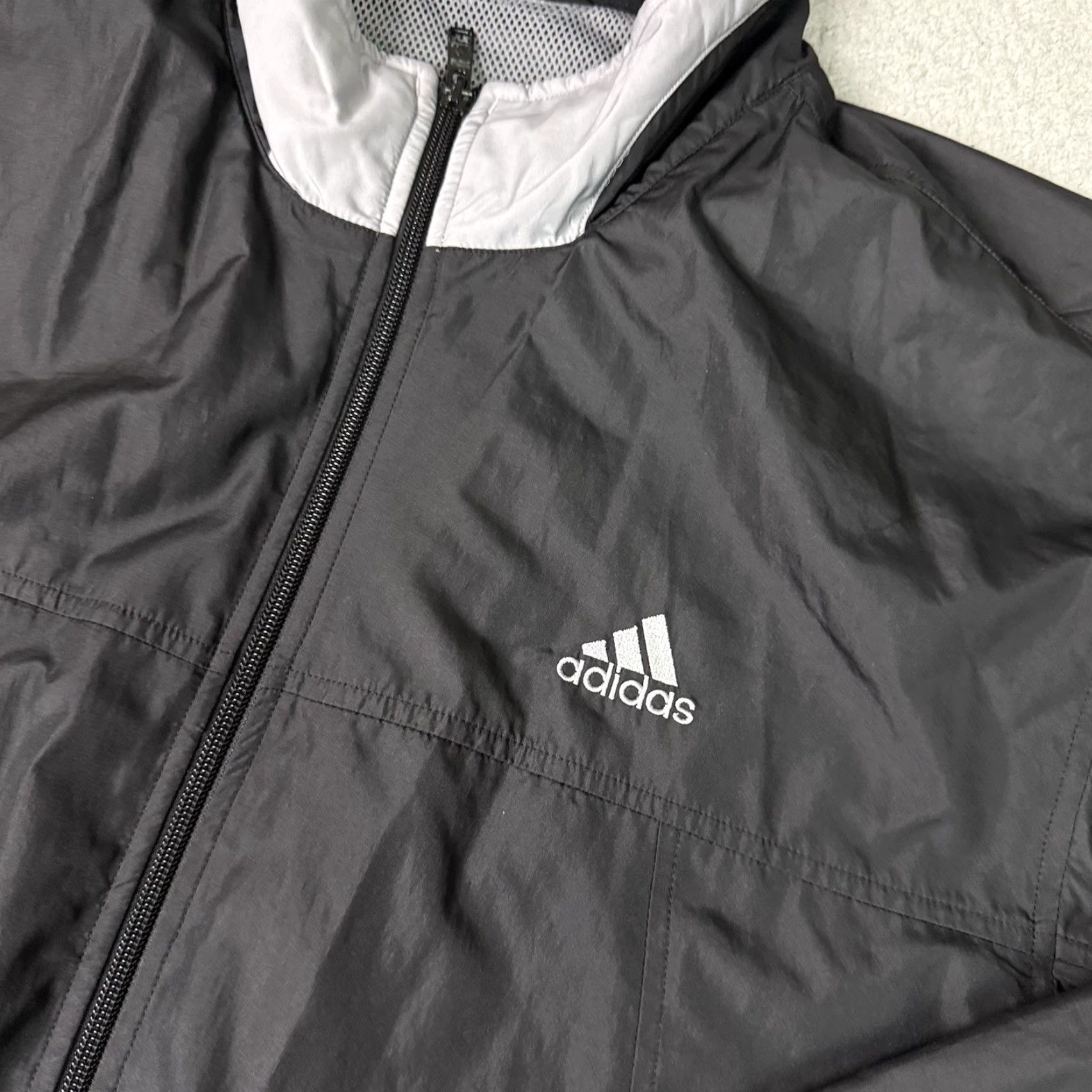 Adidas Adidas Jacket Mens L Black Essential Casual Workout 3 Stripes Track Full Zip Pockets All Seasons Size US L / EU 52-54 / 3 - 3 Thumbnail