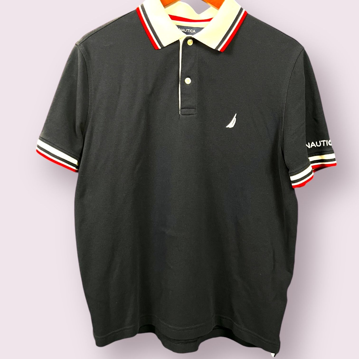 Nautica Men's Nautica Red White Blue Logo Polo Size Medium Size US M / EU 48-50 / 2 - 1 Thumbnail