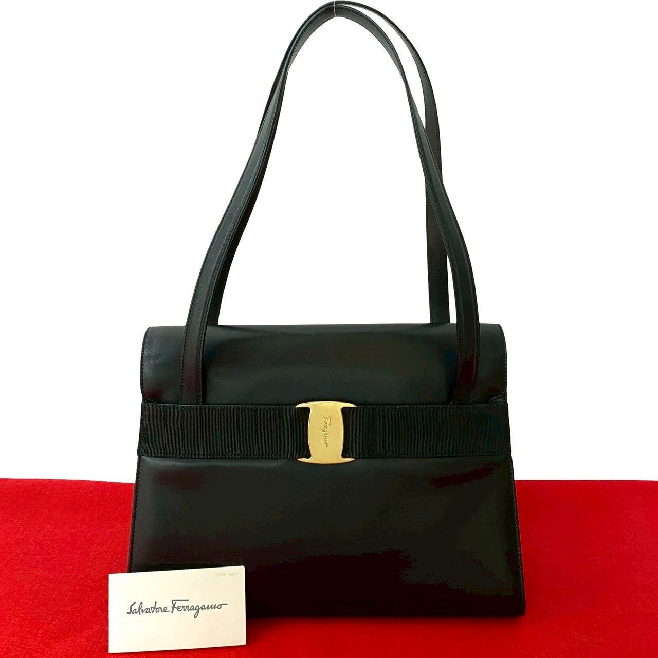 Salvatore Ferragamo Salvatore Ferragamo Tote Bag Black Leather Size ONE SIZE - 1 Thumbnail