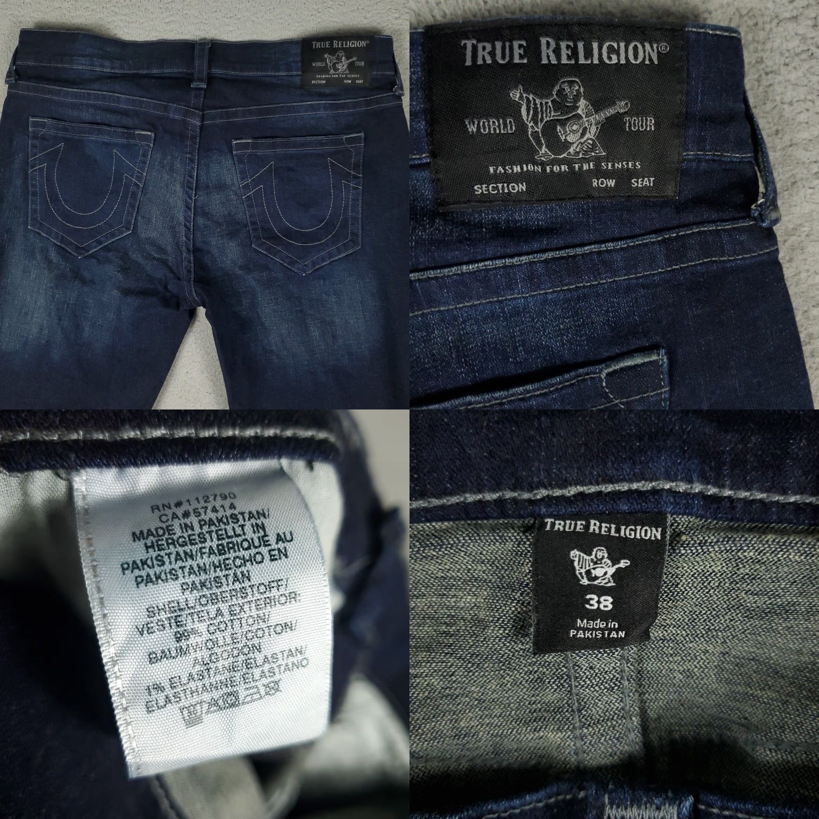 True Religion True Religion Jeans Mens 38x32 Blue Rocco Relaxed Skinny Pants Size US 38 / EU 54 - 8 Thumbnail
