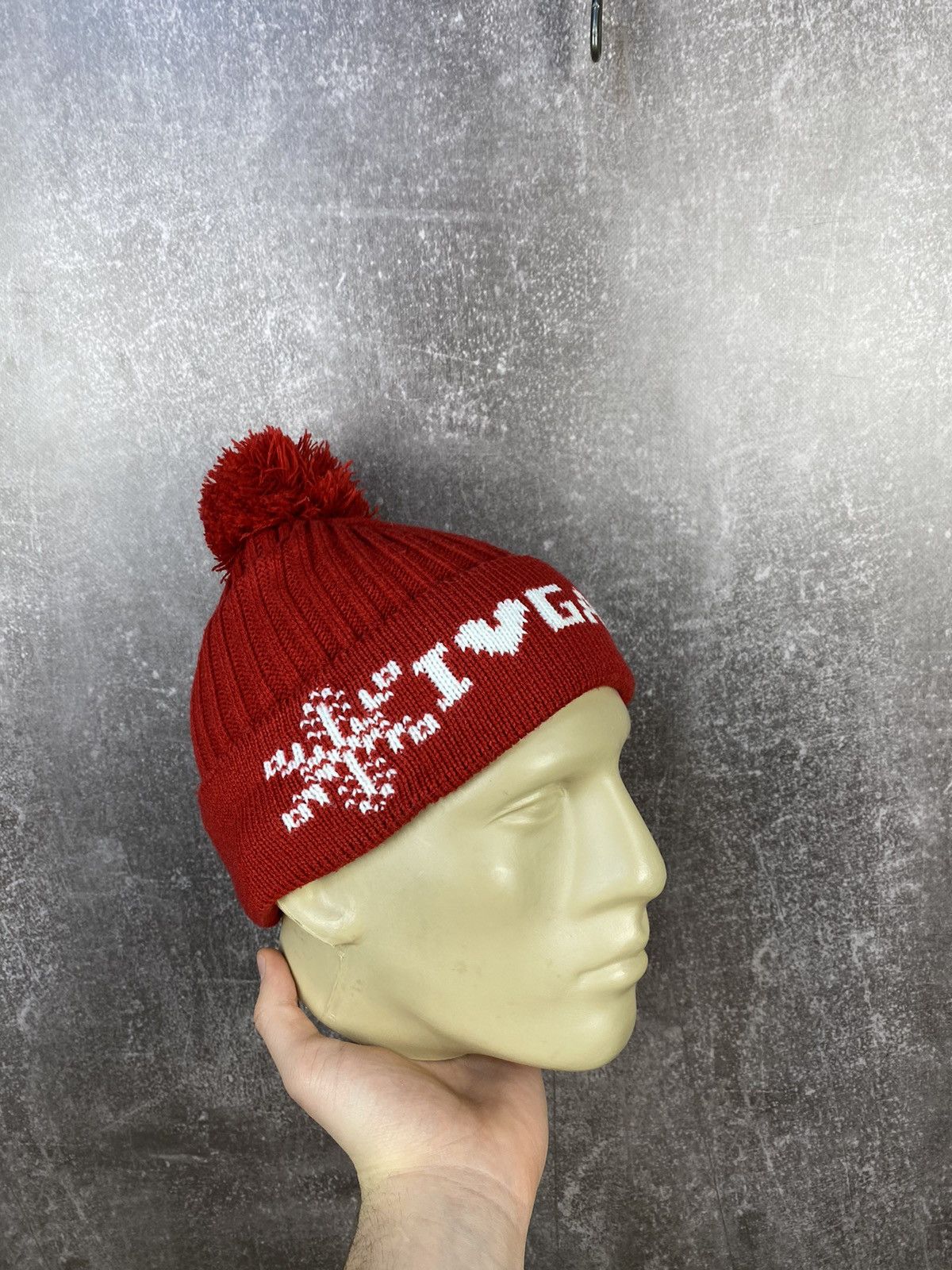 Designer × Jean Paul Gaultier × Vintage Vintage Red Winter Beanie Cap Hat Jean Paul Gaultier Logo Size ONE SIZE - 4 Thumbnail