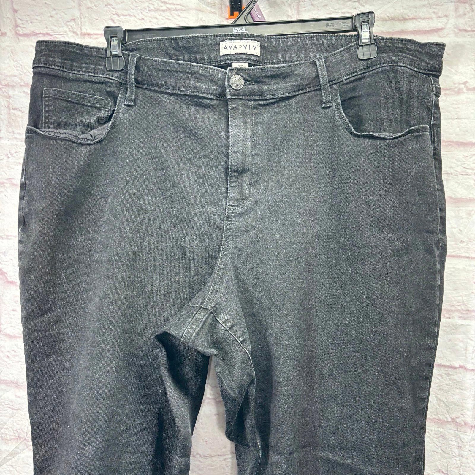 Other Ava & Viv Women's Plus Size 22 Black Jeans Size 42" / US 20 - 2 Thumbnail