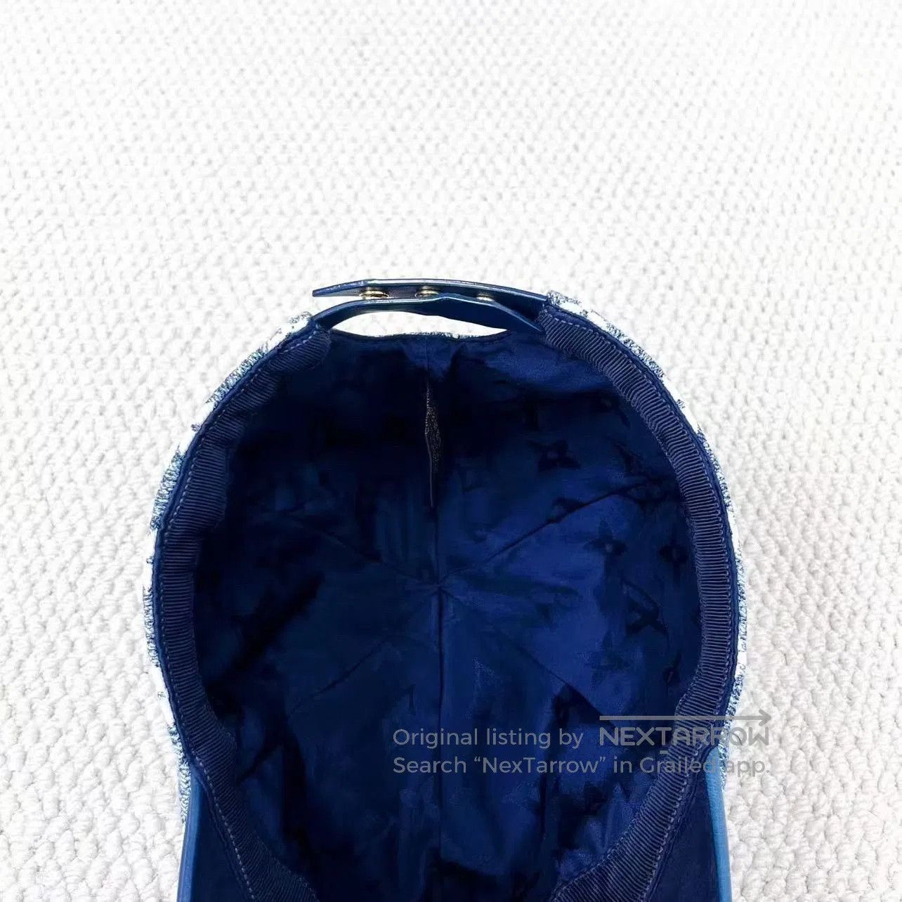 Louis Vuitton Louis Vuitton Blue Denim Leather Baseball Cap. Size ONE SIZE - 5 Thumbnail