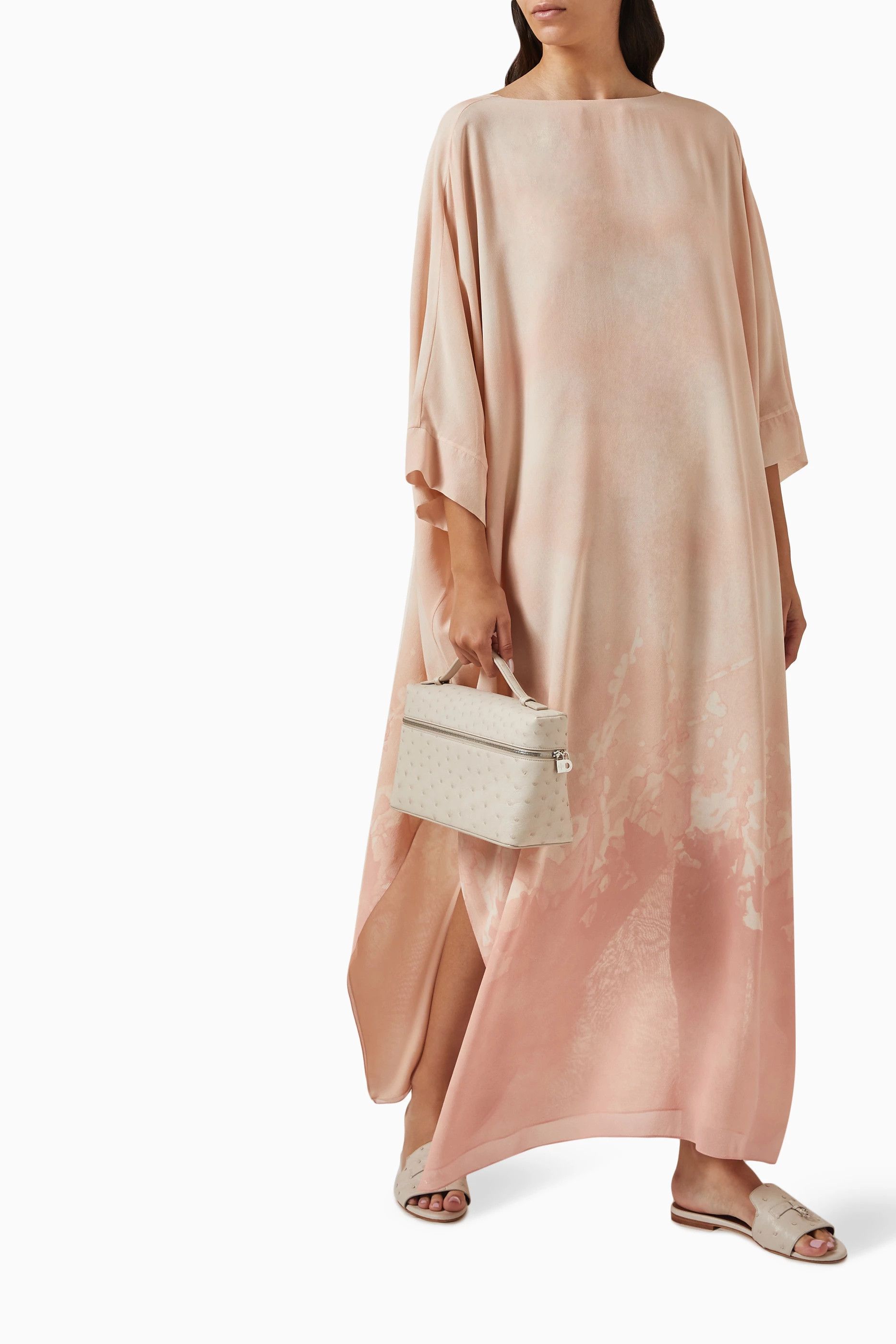 Loro Piana o1srvl11e0824 Cillia Seaside Maxi Dress in Pink Size XL / US 12-14 / IT 48-50 - 2 Thumbnail