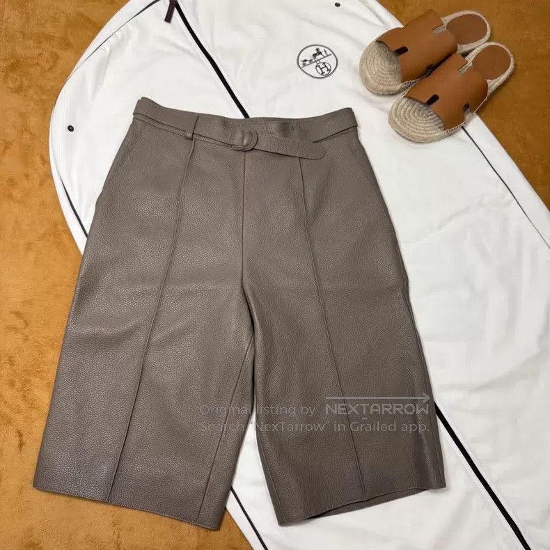 Hermes Hermes Elephant Gray Deer Skin Short Pants Size 24" / US 00 / IT 34 - 1 Thumbnail