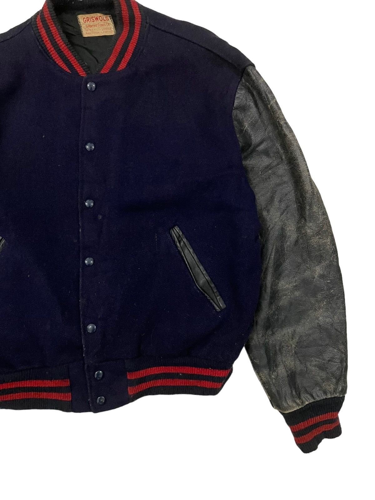 Vintage Vintage 70s Griswold Leather Sleeve Varsity Jacket Size US M / EU 48-50 / 2 - 4 Thumbnail