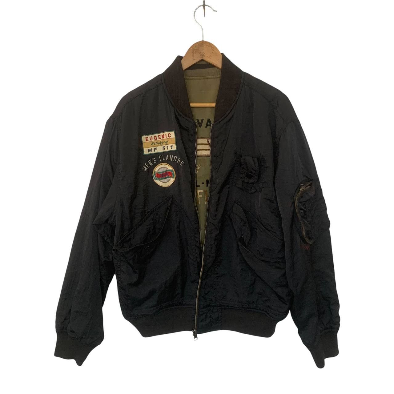 Vintage Vintage Reversible Flandre Sweater Flight Army Bomber Jacket Size US M / EU 48-50 / 2 - 2 Thumbnail