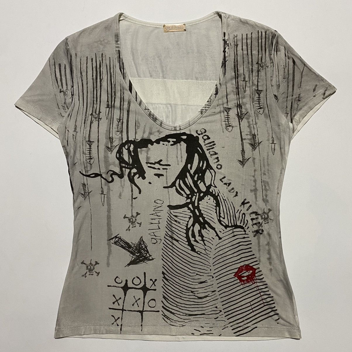 image of Vintage - Galliano - Grunge Band - Shirt in Grey, Women's (Size Medium)