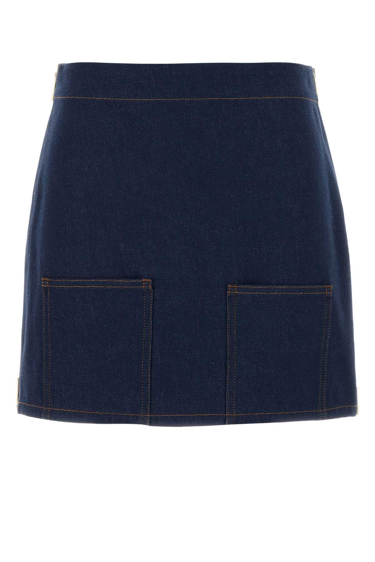 Fendi Denim Mini Skirt Size 30" / US 8 / IT 44 - 1 Thumbnail