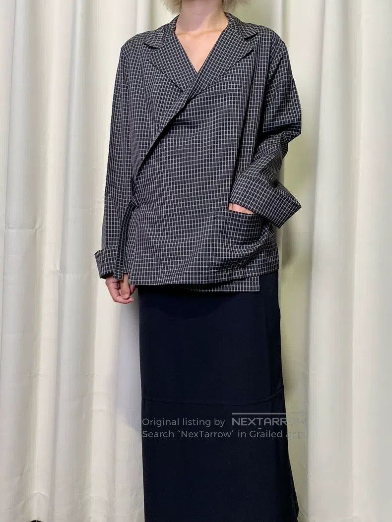 Yohji Yamamoto Yohji Yamamoto size os Medieval Triacetate Check Kimono Jac Size US M / EU 48-50 / 2 - 4 Thumbnail