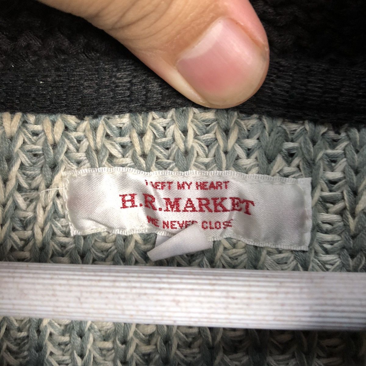 HOLLYWOOD RANCH MARKET × Homespun Knitwear Hollywood Ranch Market HR Grey Knitwear art cardigan #A293 Size US L / EU 52-54 / 3 - 10 Thumbnail