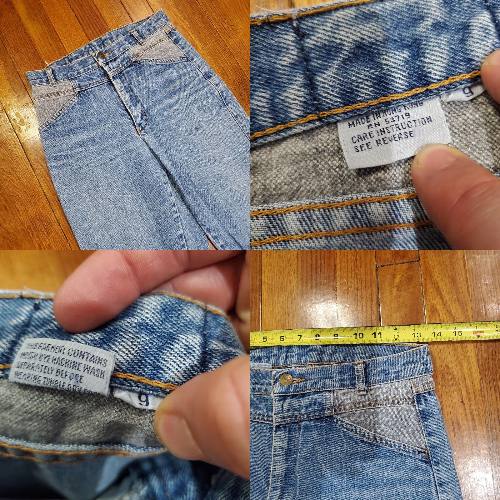 Vintage VINTAGE Basic Helium Mom Jeans Juniors 9 Blue Medium Wash High Rise Denim 29x30 Distressed Pockets Size 30" / US 8 / IT 44 - 8 Thumbnail