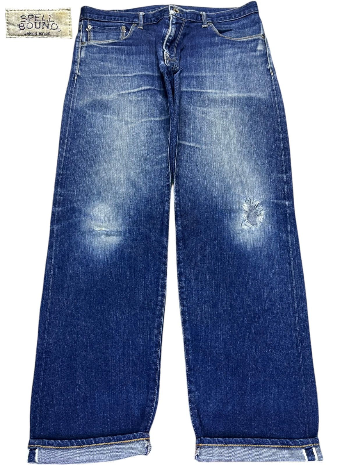 Japanese Brand × Spellbound Vintage Japanese Spellbound Selvedge Faded Distressed Jeans Size US 34 / EU 50 - 1 Thumbnail