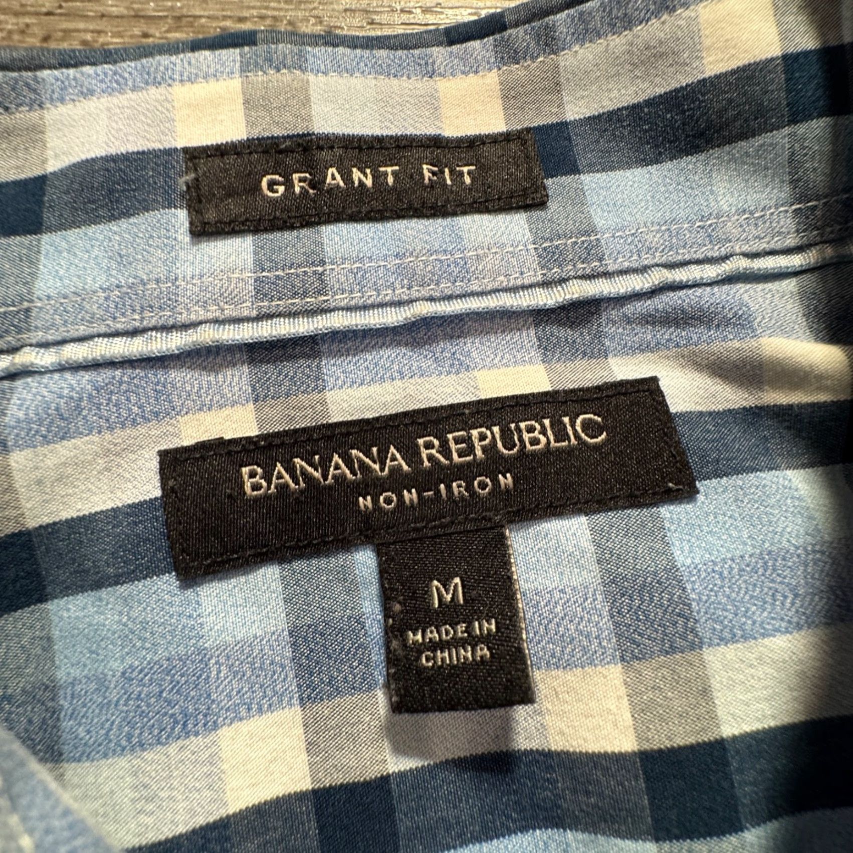 Banana Republic Banana Republic Shirt Mens Medium Blue Plaid Grant Fit 100% Cotton Casual Adult Size US M / EU 48-50 / 2 - 3 Thumbnail