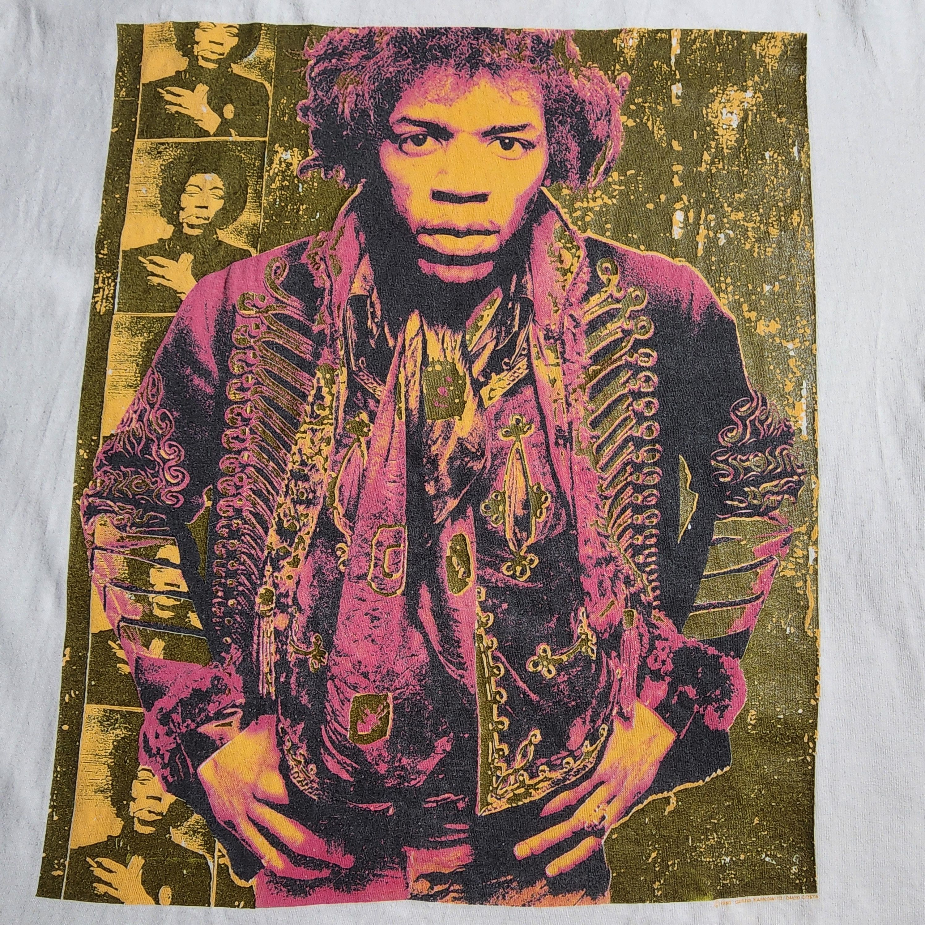 Band Tees × Jimi Hendrix × Vintage Vintage 1992 Jimi Hendrix Gered Mankowitz shirt promo tee Size US L / EU 52-54 / 3 - 6 Thumbnail