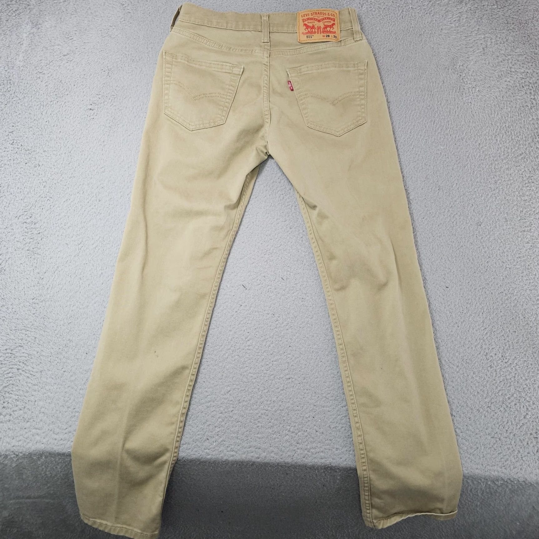 Levi's VINTAGE not used since No; Levi's 511 Jeans Mens Slim Straight Beigy Beige 28x27 Regular 5-Pocket Denim Pants Size US 28 / EU 44 - 7 Thumbnail
