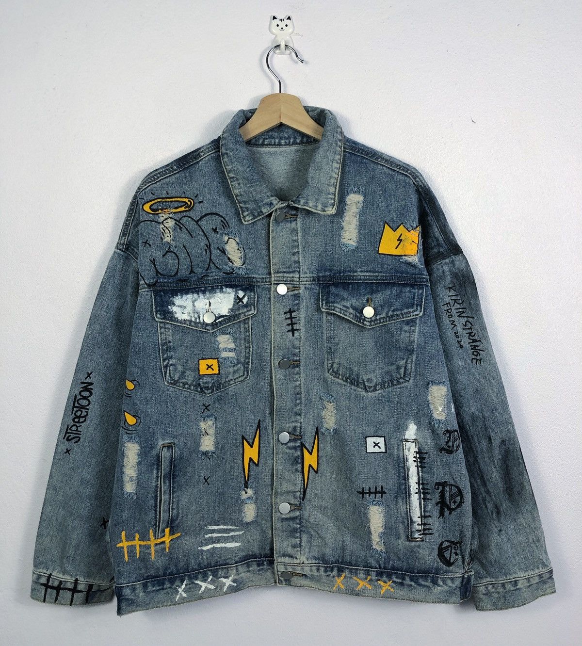 Seditionaries Rare Kirin Strange Handpainted Denim Button Jacket Size US L / EU 52-54 / 3 - 1 Thumbnail