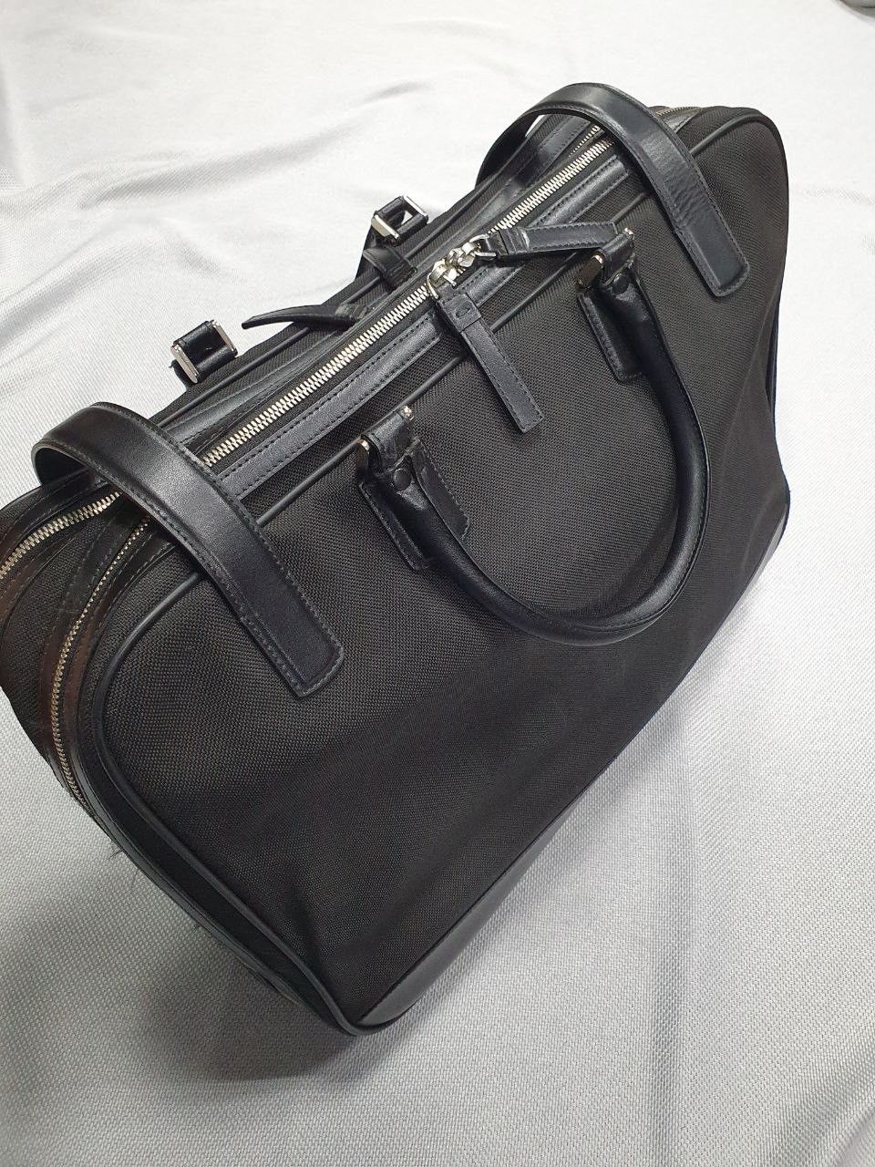Montblanc Briefcase Montblanc Meisterstuck Black Canvas Leather Bag Size ONE SIZE - 2 Thumbnail