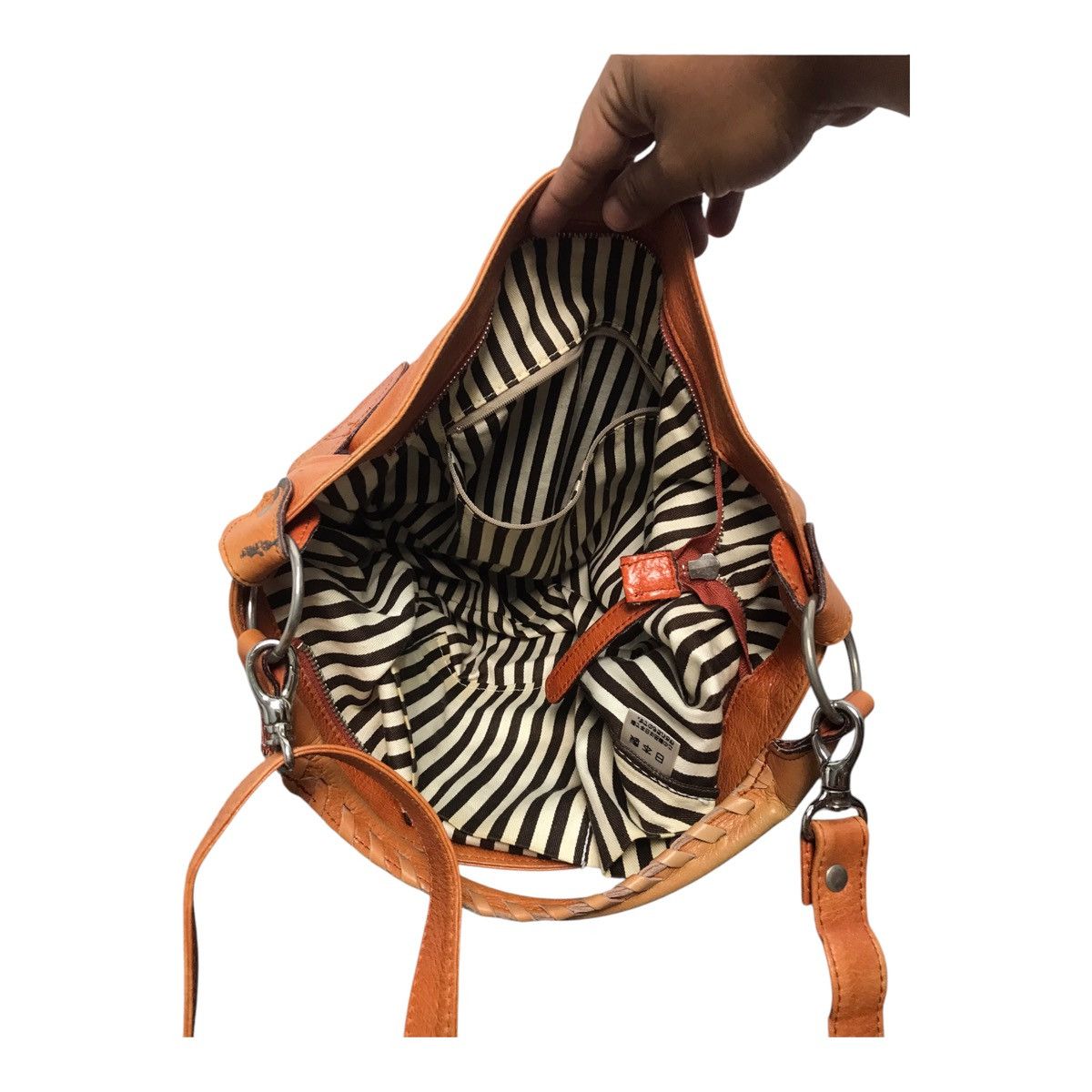 Japanese Brand × Leather Japanese 2 way Leather Orange Handbag/SlingBag Size ONE SIZE - 3 Thumbnail