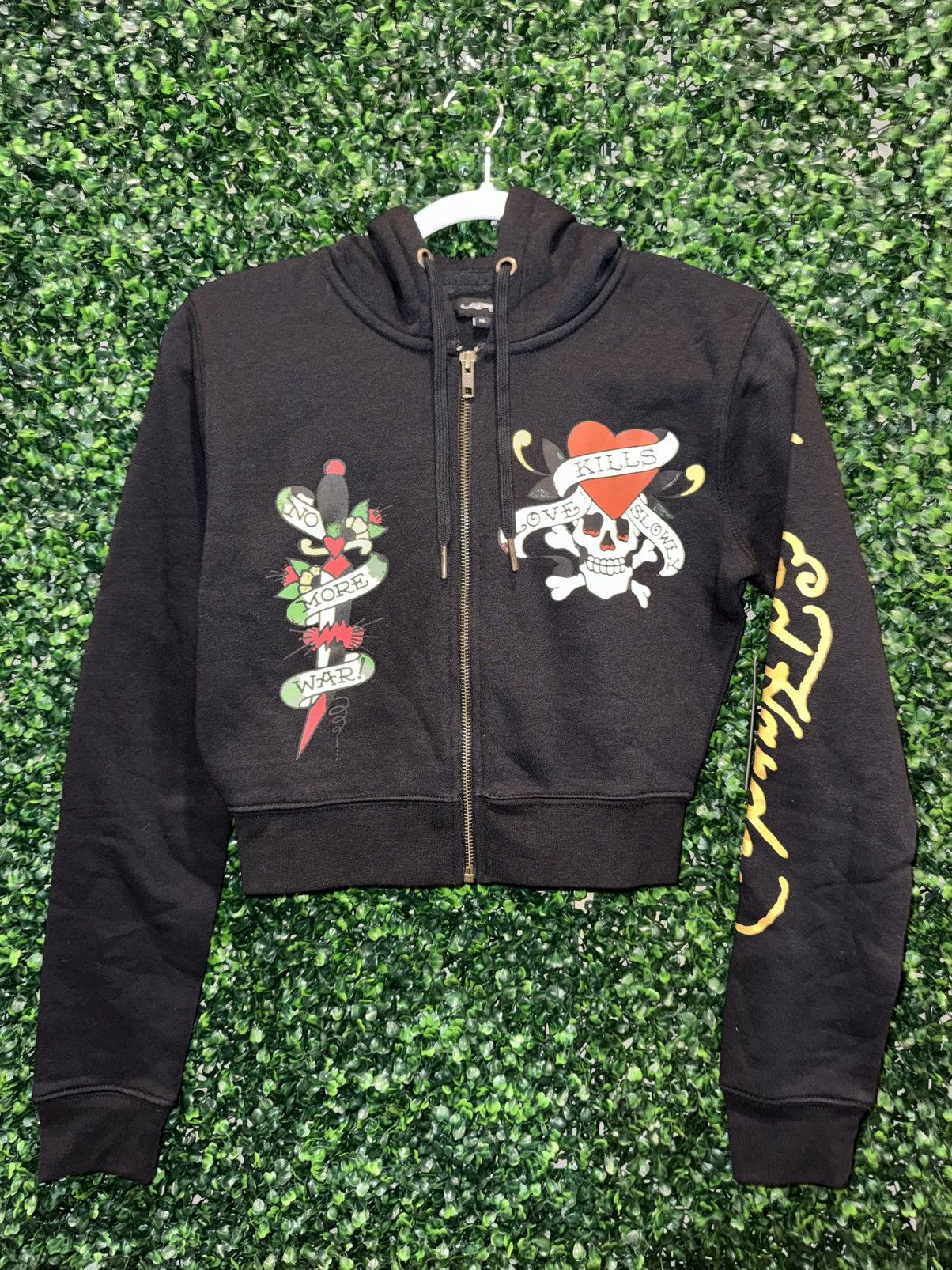 Ed Hardy Ed Hardy love kills slowly cropped zip up hoodie BNWT size M Size M / US 6-8 / IT 42-44 - 1 Thumbnail
