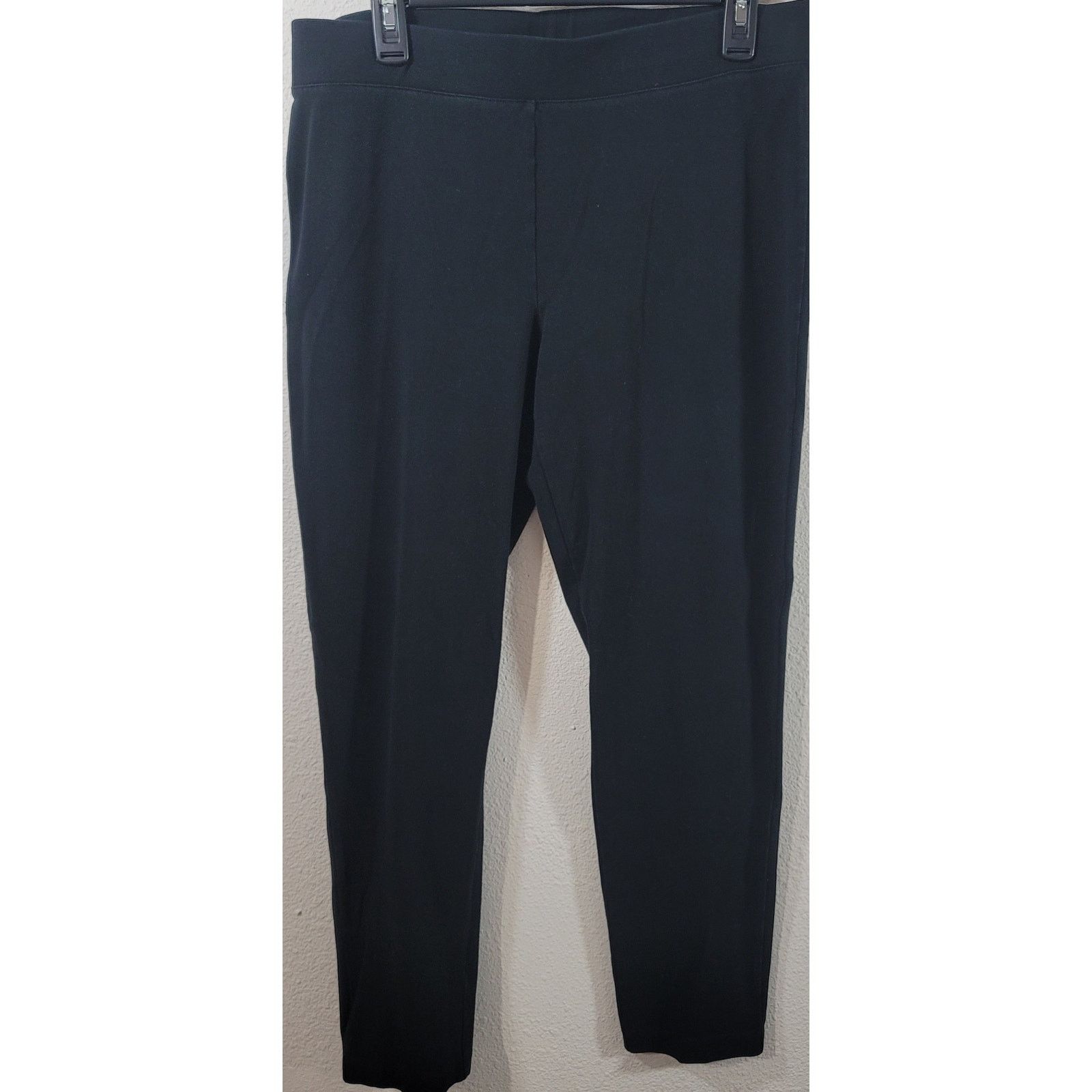 Other Talbots Black Flat Front Tapered Leggings Large Lightweight Size 34" / US 12 / IT 48 - 2 Thumbnail