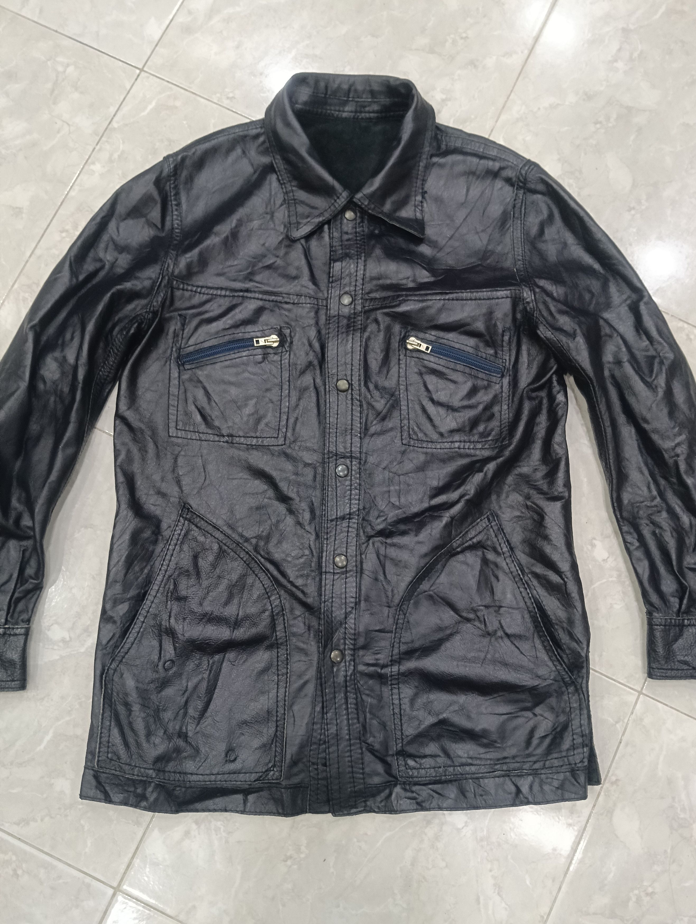 Yohji Yamamoto Vintage Unbrand Leather Jacket Riversible Size US L / EU 52-54 / 3 - 2 Thumbnail