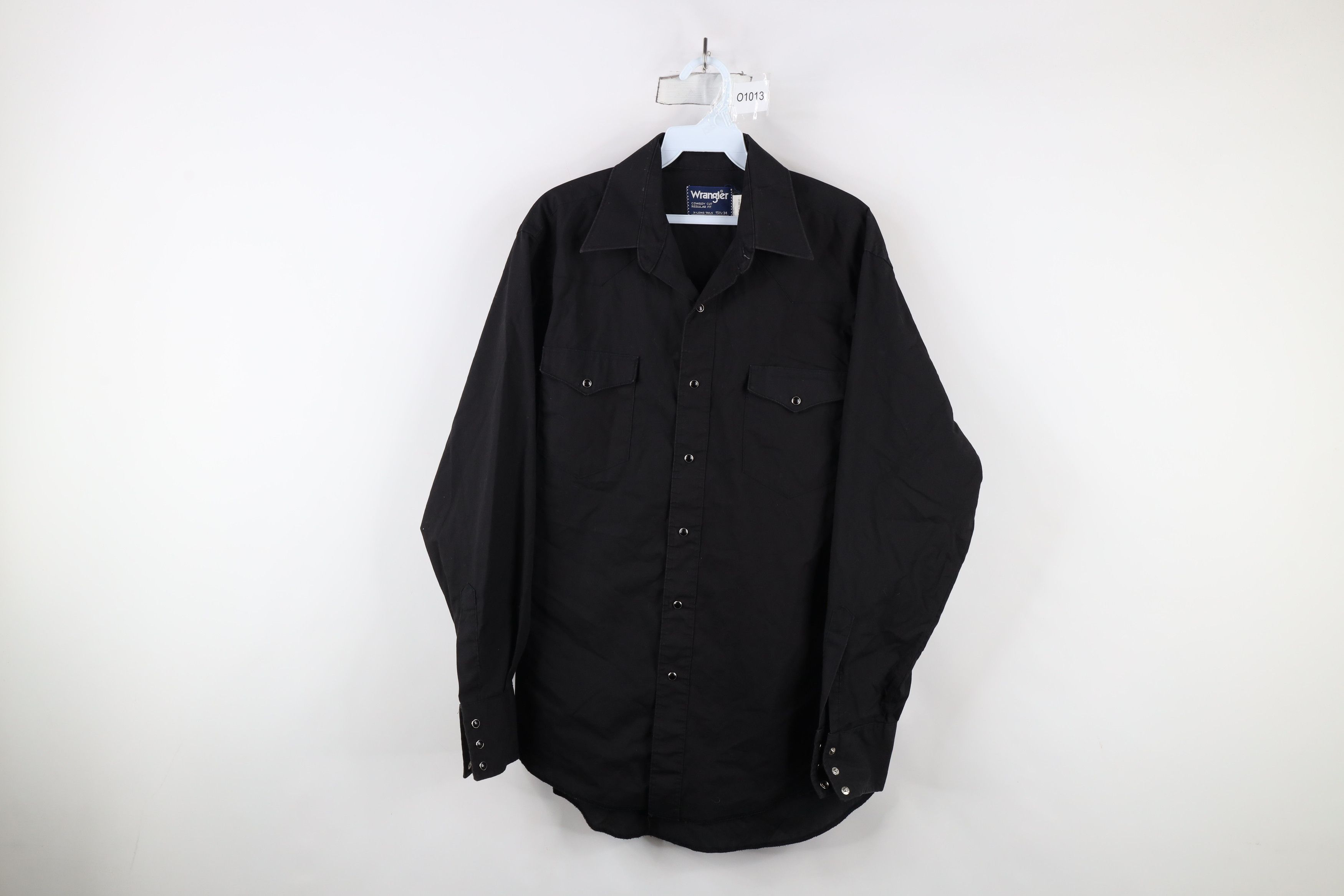Vintage × Wrangler Vintage 90s Wrangler Western Snap Button Shirt Black USA Size US M / EU 48-50 / 2 - 1 Thumbnail