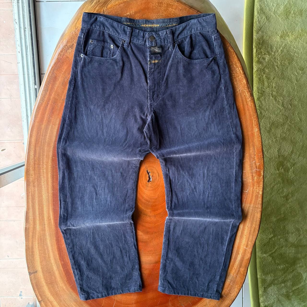 Marithe + Francois Girbaud Vintage Marithe Francois Girbaud MFG Navy Corduroy Pants Size US 33 - 1 Thumbnail