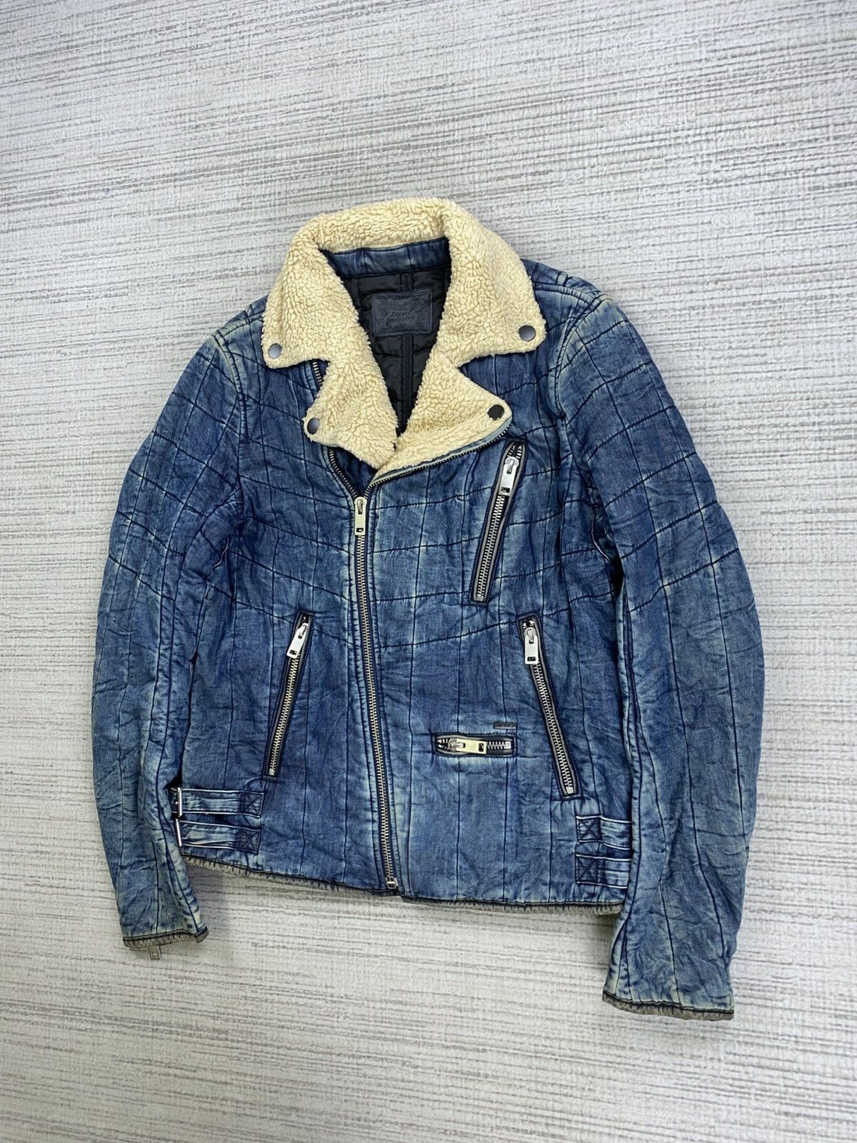 Diesel 🔥STEALS Diesel Industry Double Collar Sherpa Biker Jacket Size US M / EU 48-50 / 2 - 4 Thumbnail