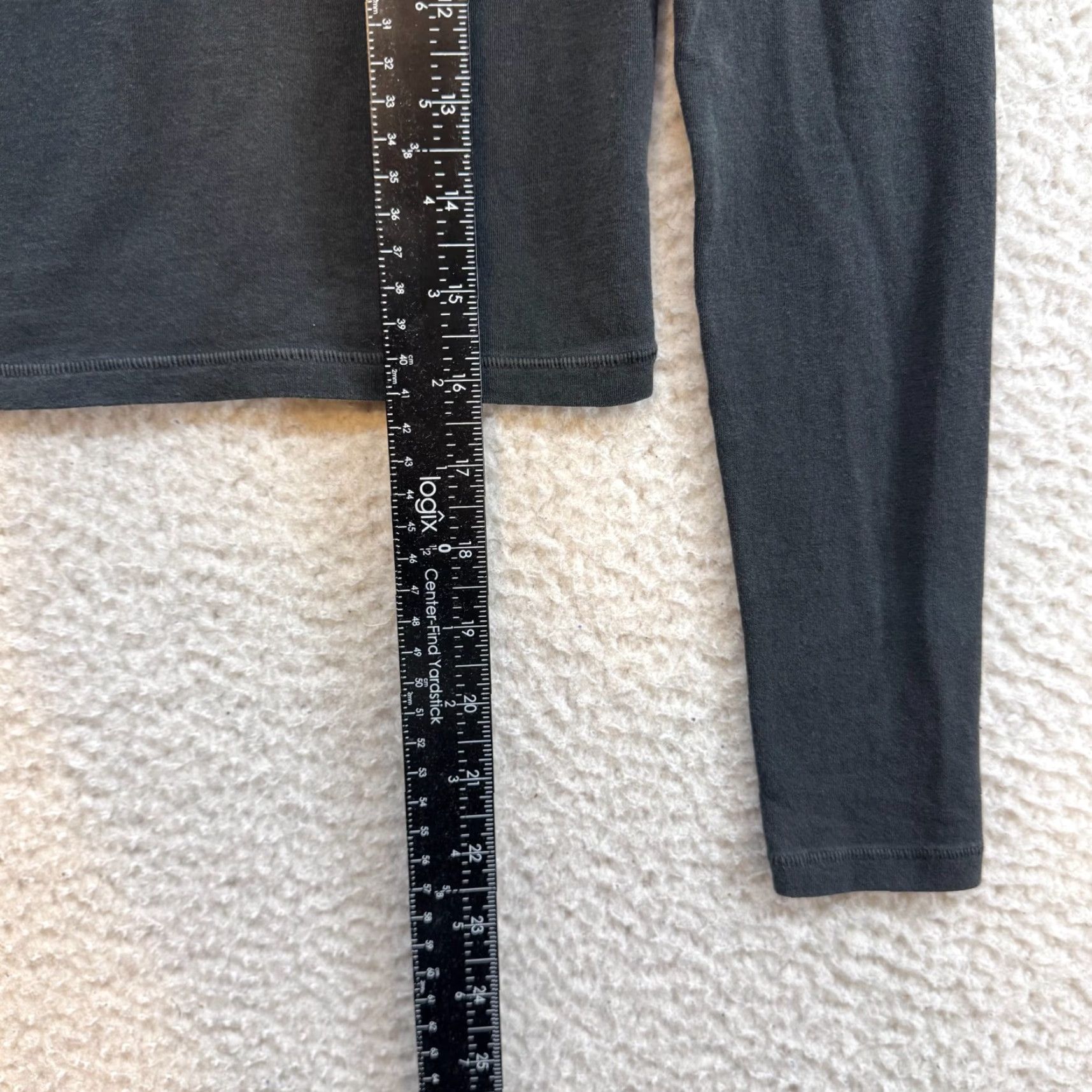 SKIMS SKIMS Vintage Cropped Long Sleeve T-Shirt XS Washed Onyx Black Stretch Basic Women Regular Size XS / US 0-2 / IT 36-38 - 5 Thumbnail