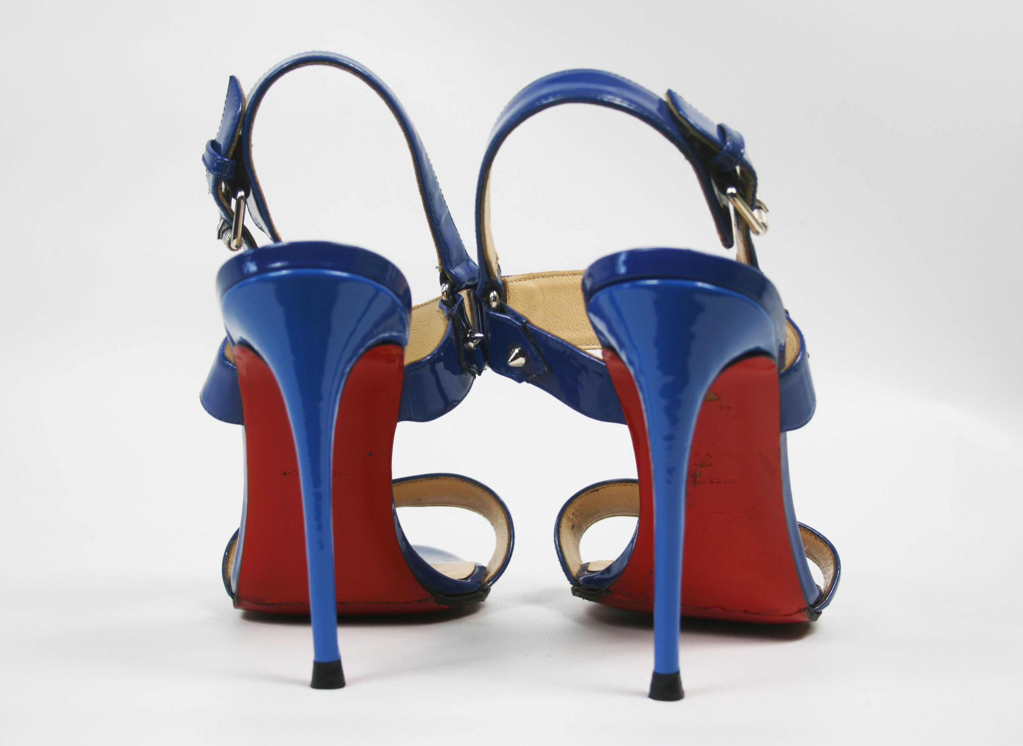 Christian Louboutin Sova Patent Leather Sandals Heels Size US 8 / IT 38 - 7 Thumbnail