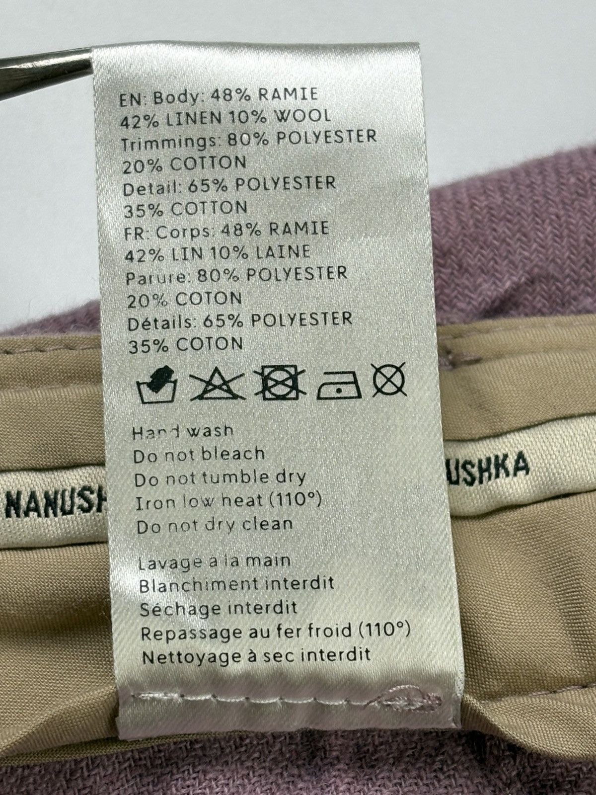 Nanushka Nanushka Gauis Linen Pink Trousers Size US 34 / EU 50 - 11 Thumbnail