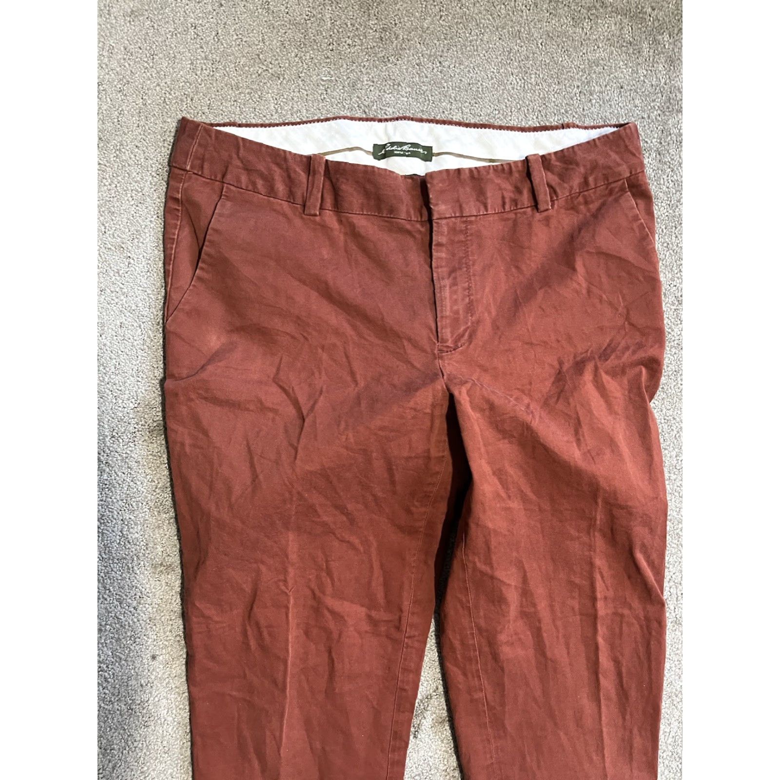 Eddie Bauer Eddie Bauer Pants Womens 8 Brown Ankle Crop Tapered Utility Pockets Stretch Twill Cotton Spandex Regular Wear Mens, Womens, Girls, or Boys Size 30" / US 8 / IT 44 - 2 Thumbnail