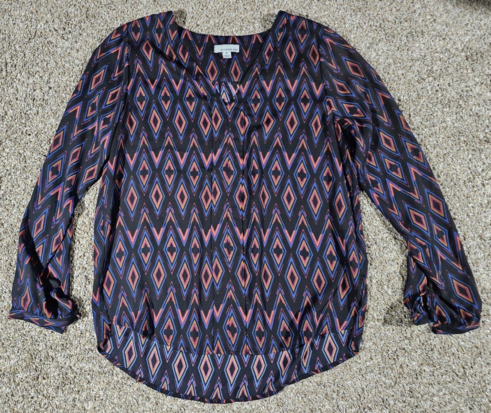 Designer Allison Joy geometric diamonds Medium vneck made in USA Size M / US 6-8 / IT 42-44 - 1 Thumbnail